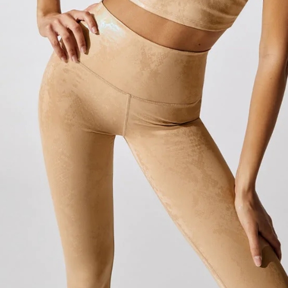 Carbon38 Tan Metallic Snake Legging - M - Picture 2 of 12